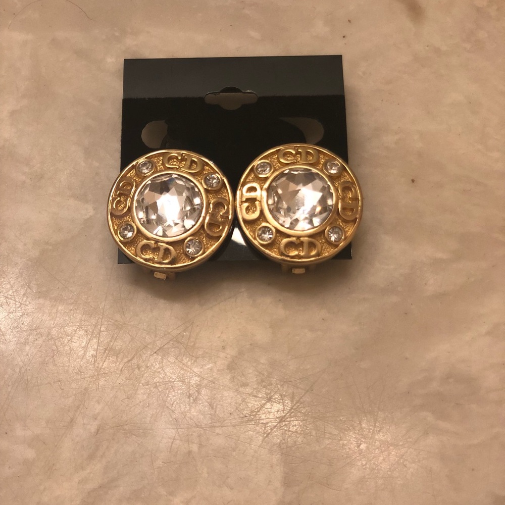 Chr. Dior Clip On Golden Earrings